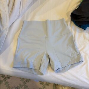 High-Waisted Light Blue Women's biker Shorts